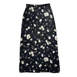 90s vintage daisy pattern maxi skirt flower print highwaisted rayon grunge.